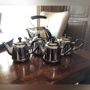 Soviet Cupronickel ("German Silver") Samovar Teapot with Bakelite Handle.